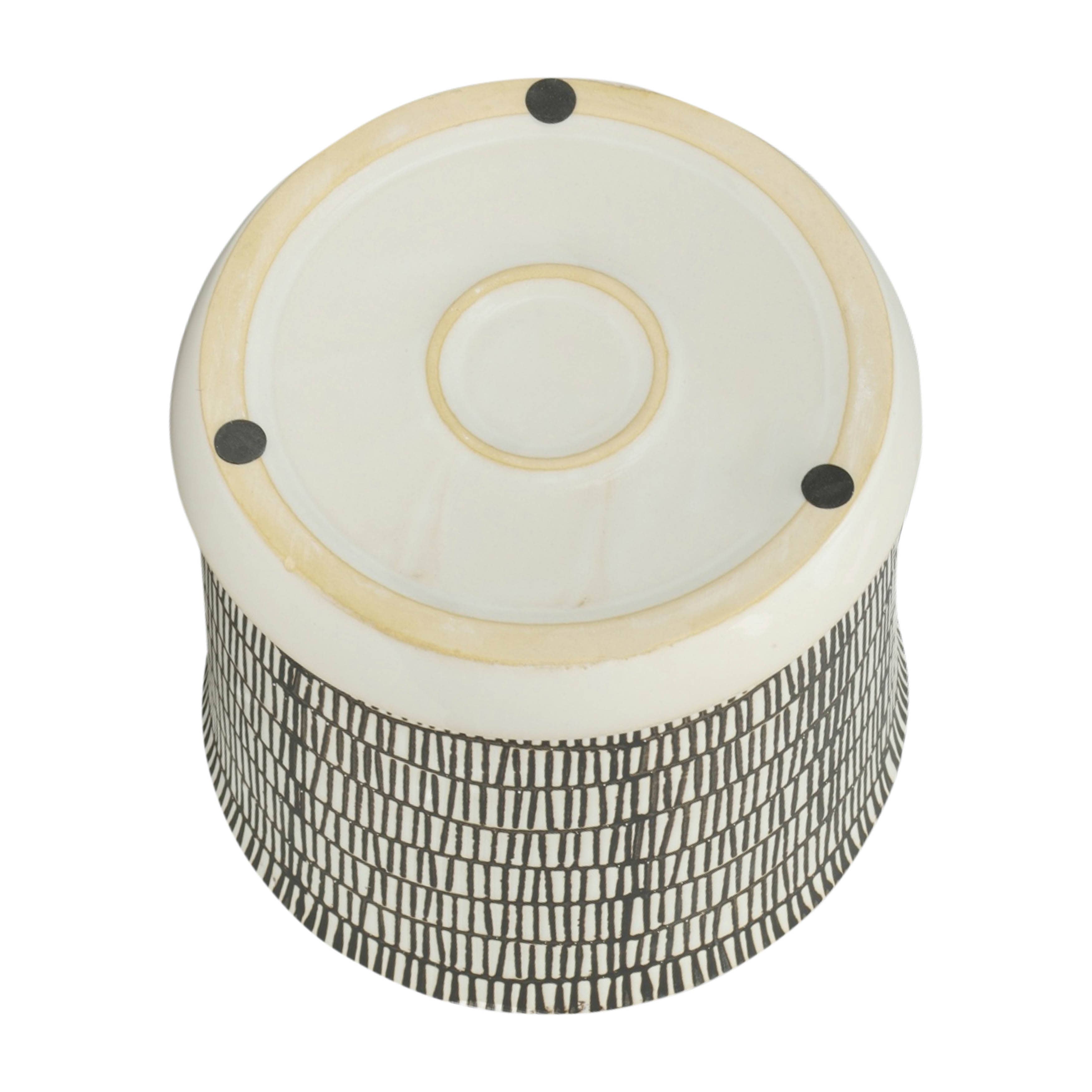 Sagebrook Home - Ivory Ceramic Line with Saucer (2 Sizes)