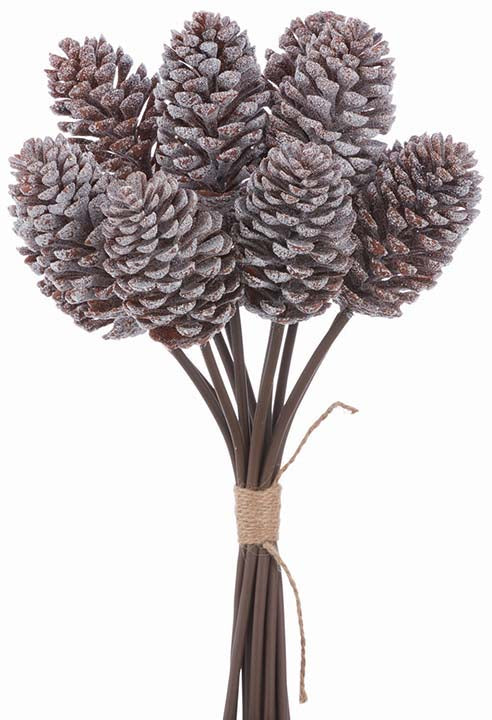 Snow Pinecone Bundle 14"