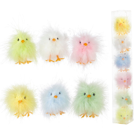 Box of (6) Assorted Fluffy Chicks