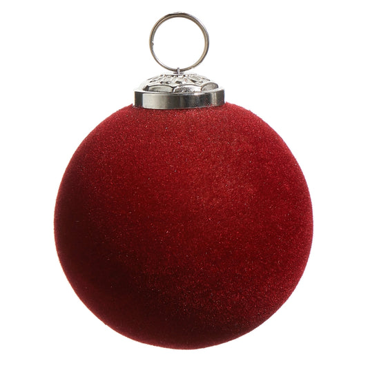 Ornament - 3" Berry Flocked Ball