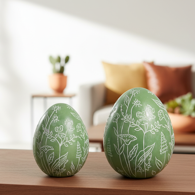 Painted Floral Eggs (2 Sizes)