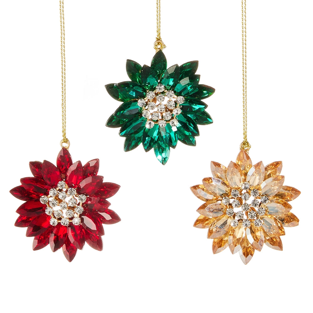 Ornament - 2" Jewel Tone Brooch Style