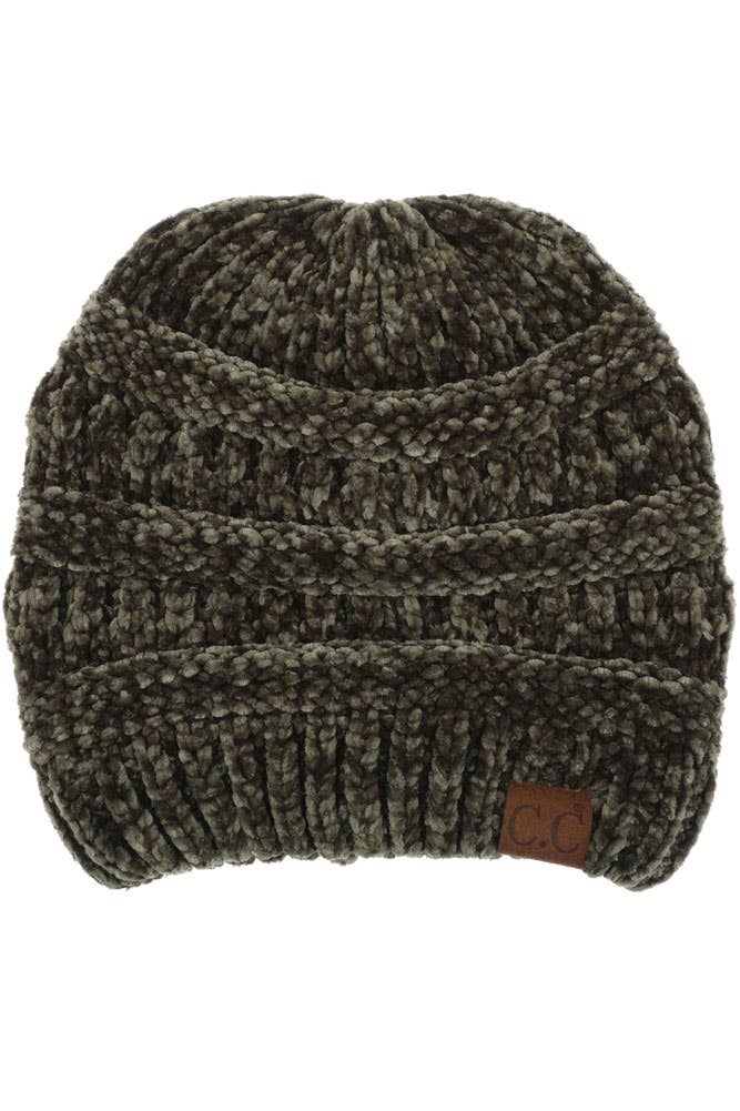 Hana - C.C Ribbed Chenille Soft Beanie Winter Hat