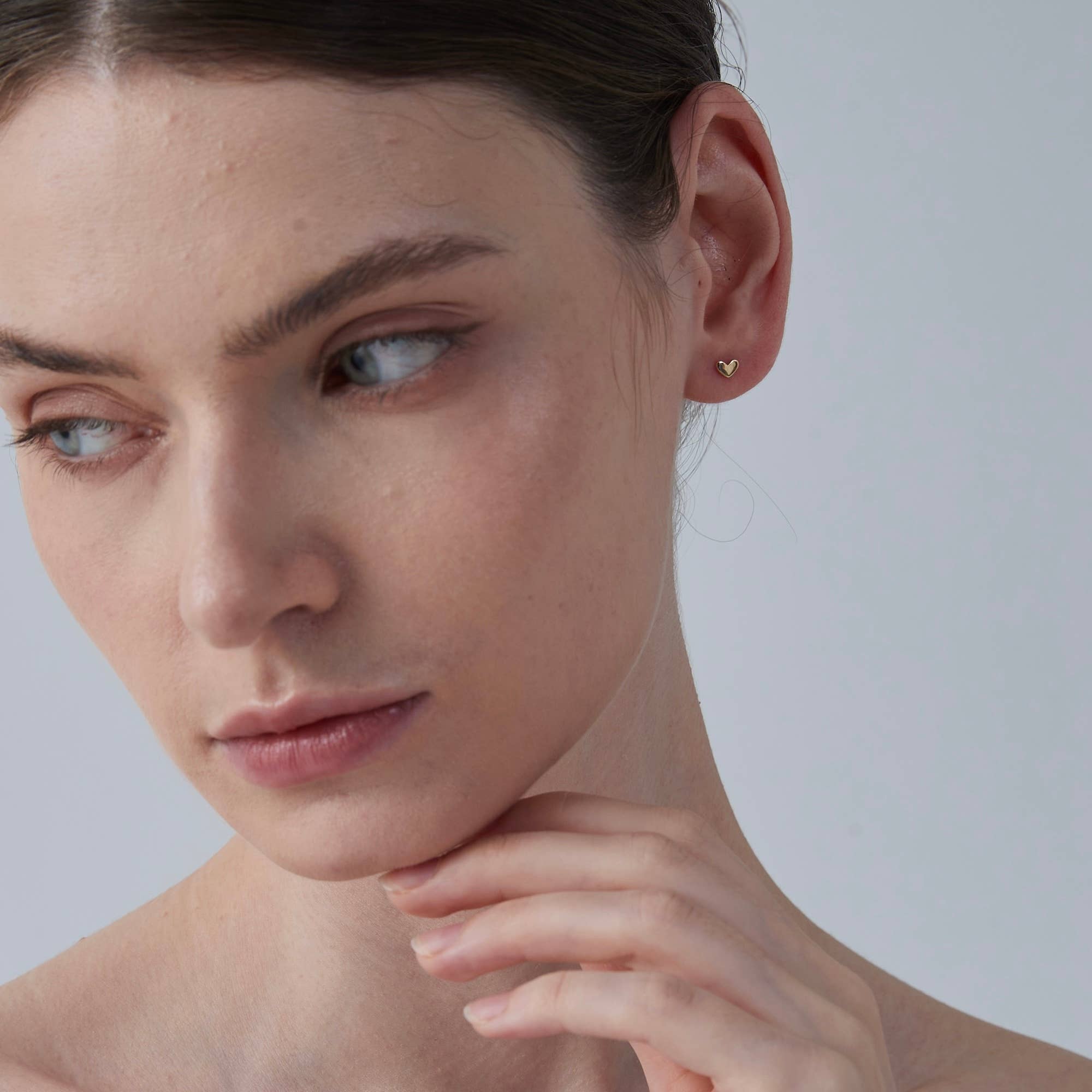 Perimade & Co. LLC - Dainty Tiny Small Heart Stud Earrings in 925 Sterling Silver