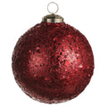Ornament - 5" Red Chunky Glittered Ball