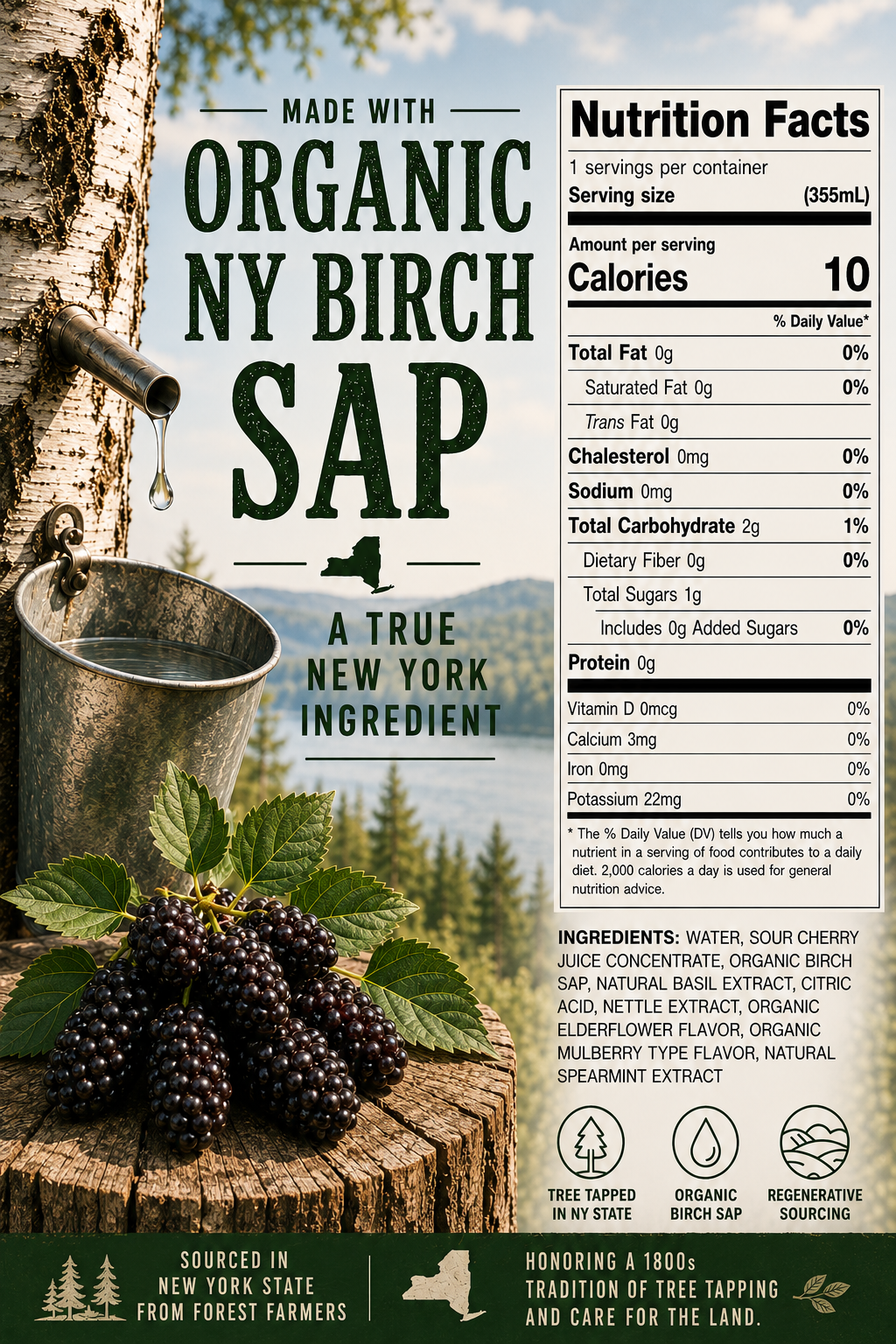 Upstate Stock - Mulberry & Nettle Birch Sap Seltzer