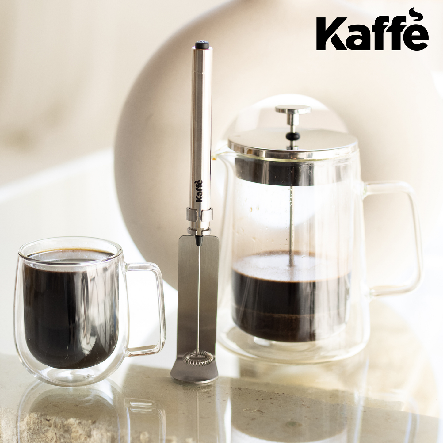 Kaffe French Press Coffee Maker. Double-Wall Glass (0.8L)