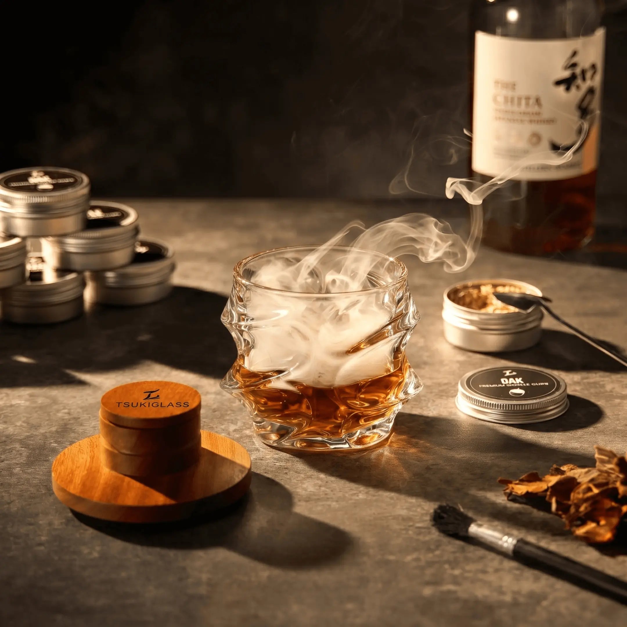 TsukiGlass - Smoker Kit For Whisky & Cocktail (Storm Bundle)