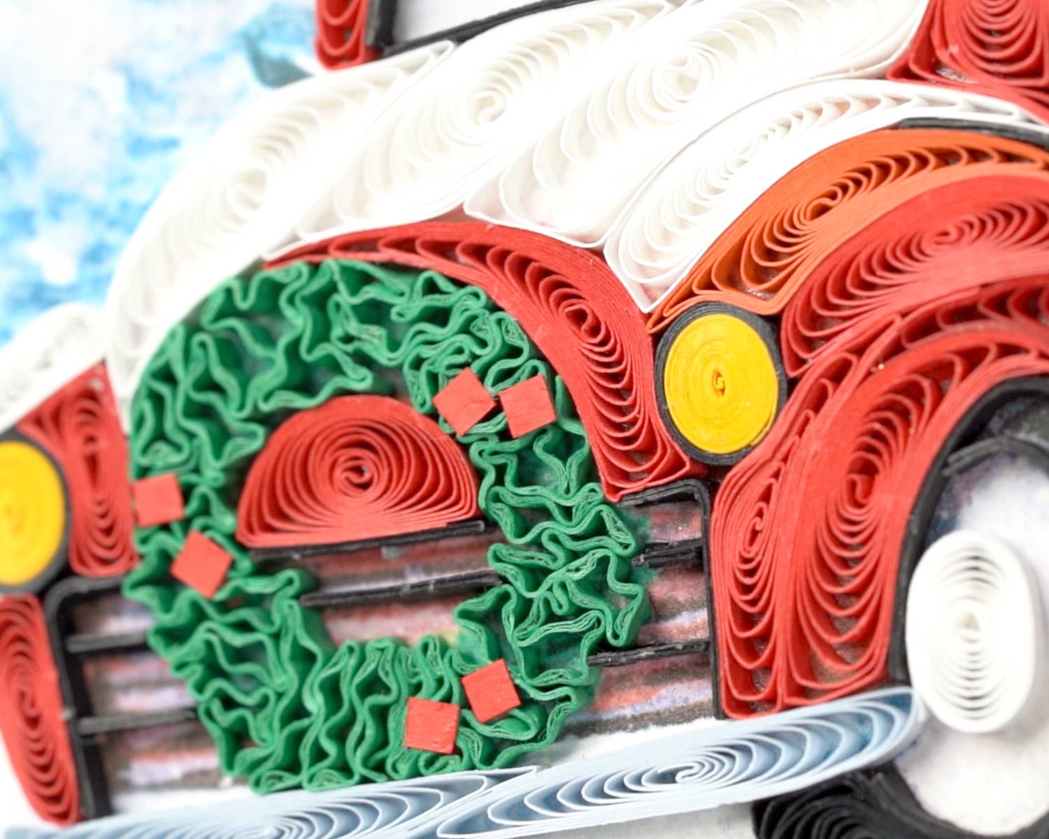 Quilled Christmas Truck Greeting Card