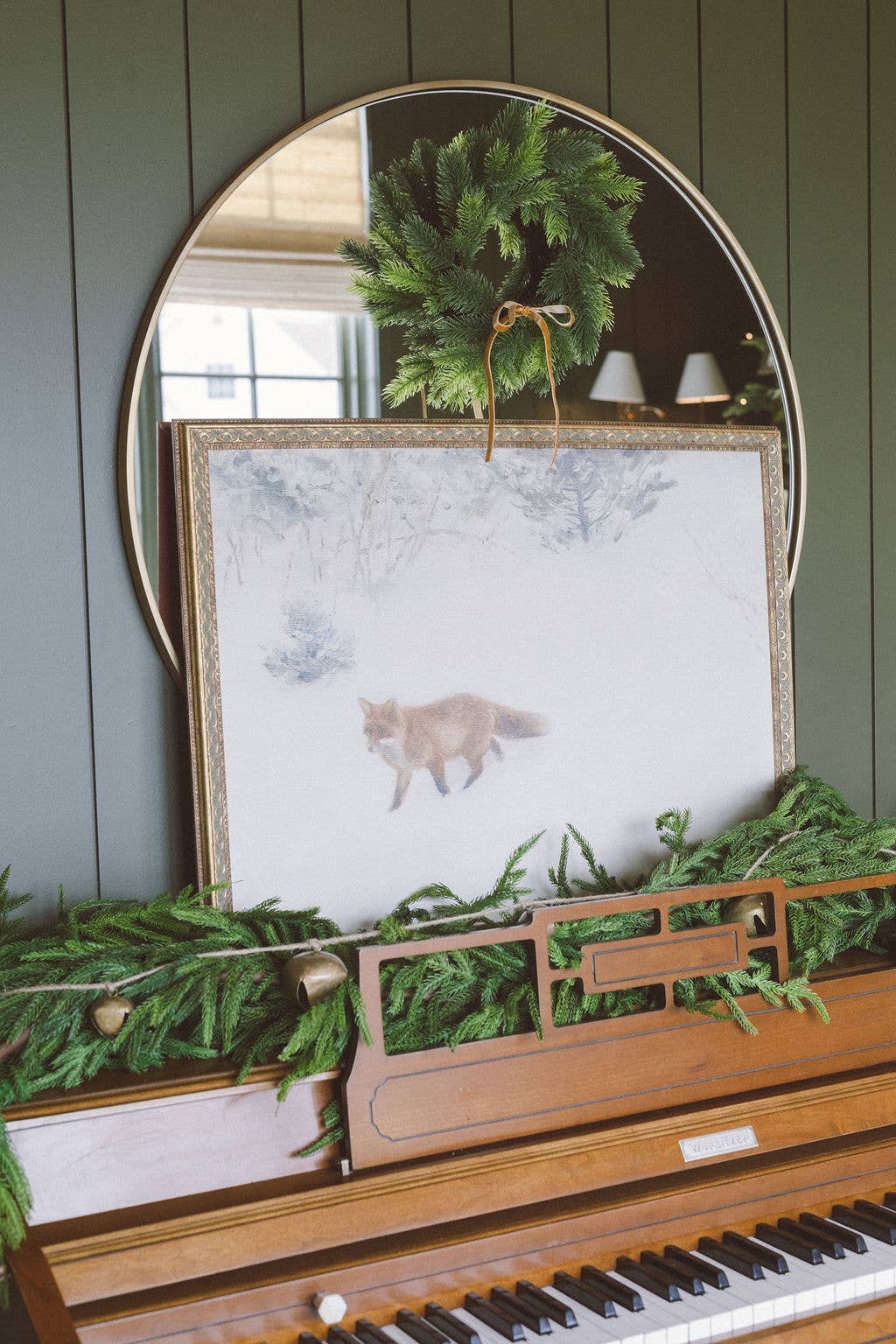 Petal Lane Home - Fox In Winter Framed Antique Art
