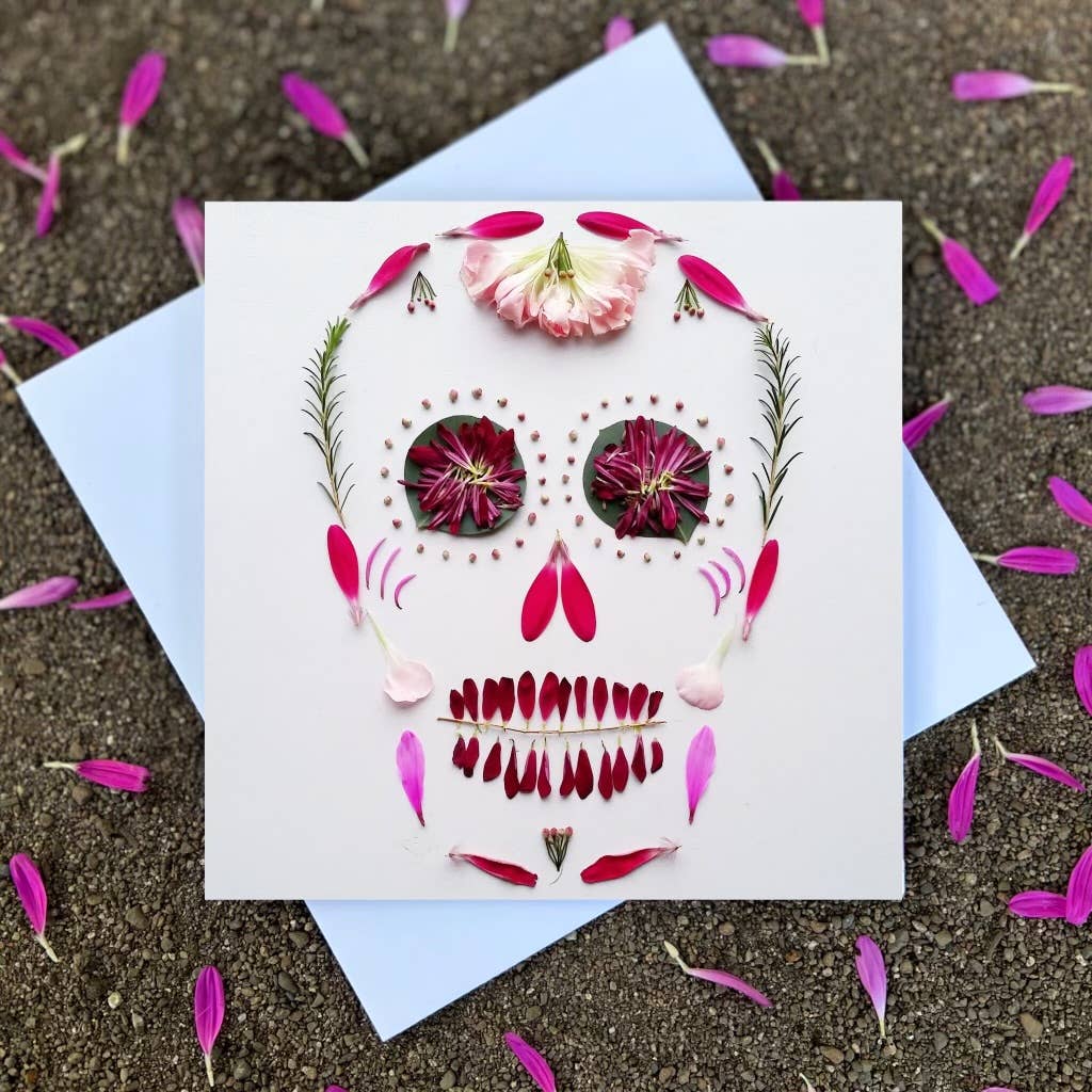 Sarah Smiles Creations - Sugar Skull • Botanical Greeting Card • Day of the Dead
