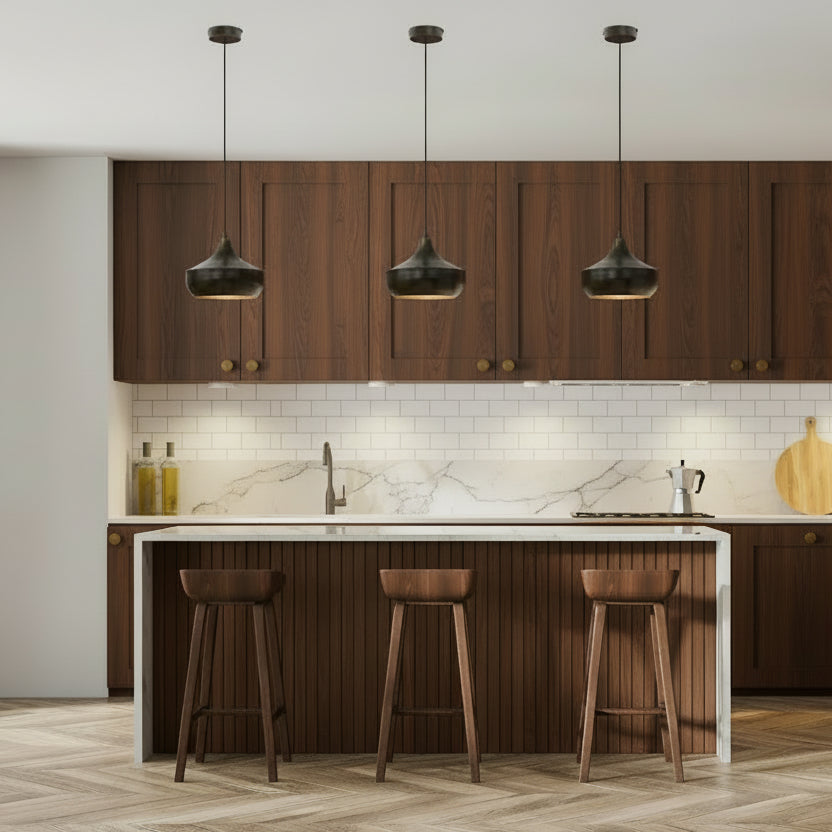 Bronze and Gold Metal Hanging Pendant Light