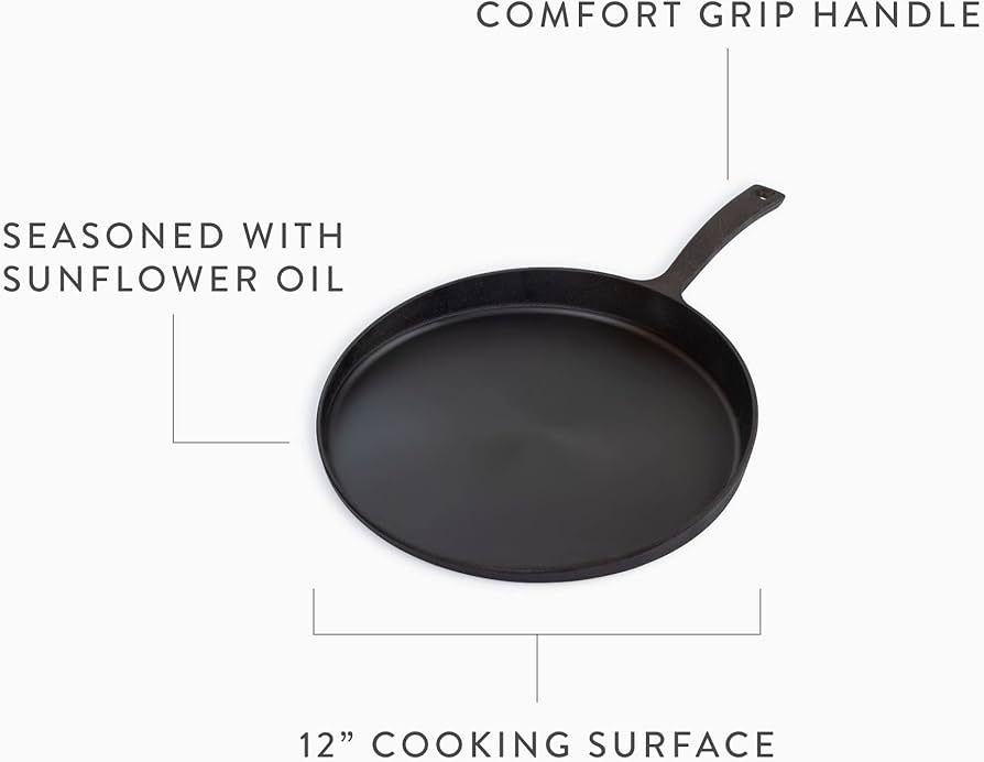 Barebones Cast Iron Skillet Griddle - 12 inch