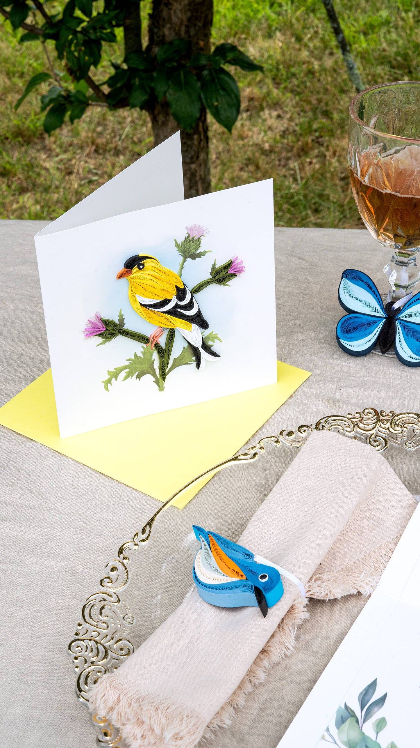 Quilled American Goldfinch Greeting Card