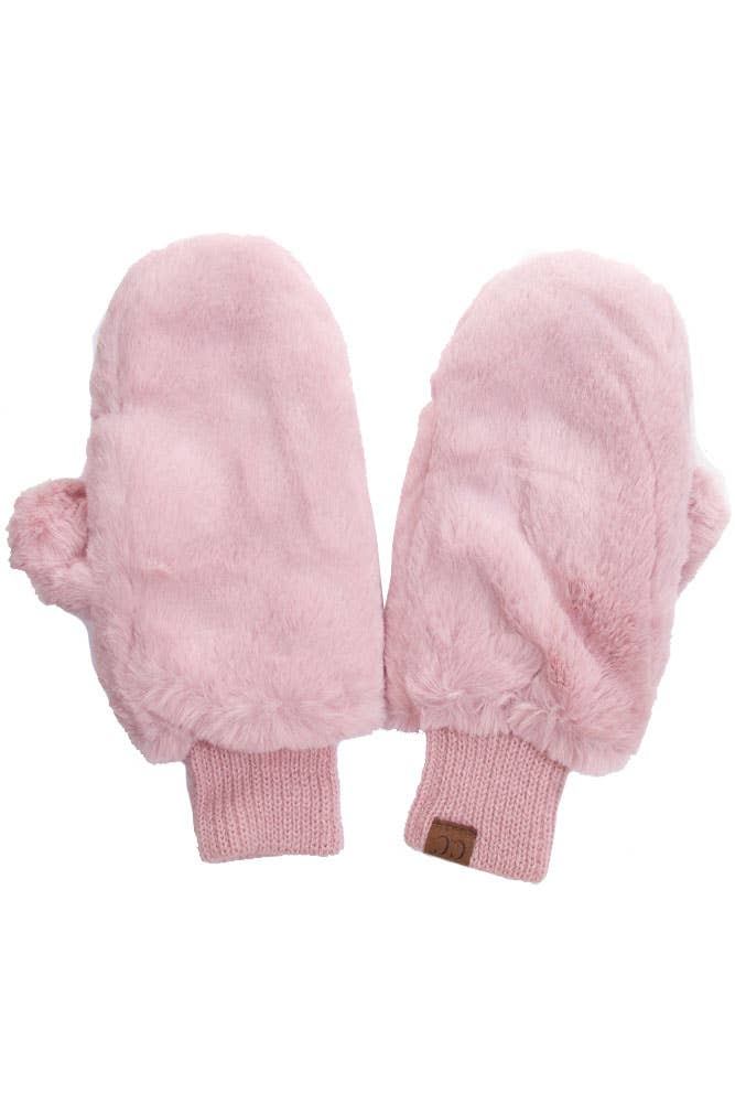 Faux Fur Mittens with Shepherd Lining