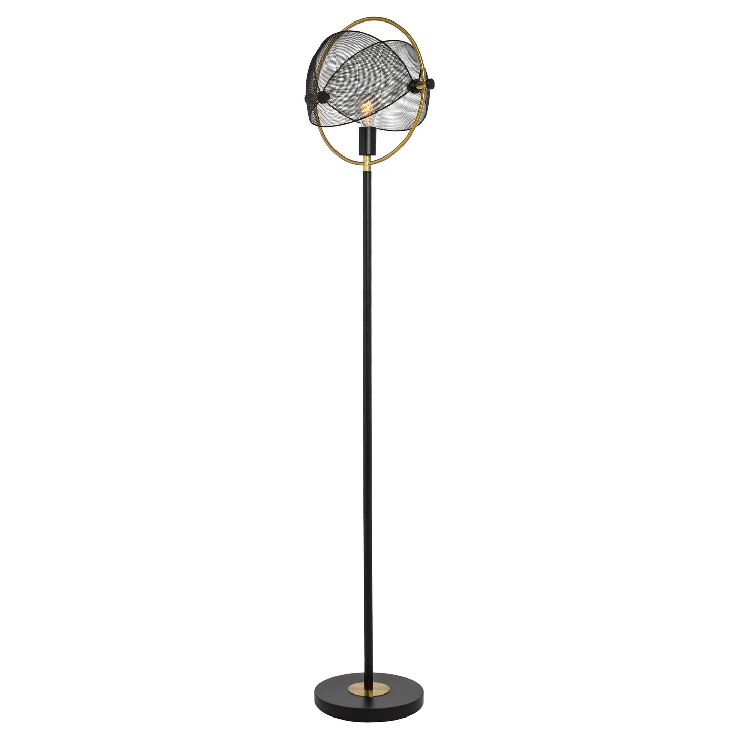 Hendrickson Black & Gold Industrial Metal Floor Lamp - 63.25"H