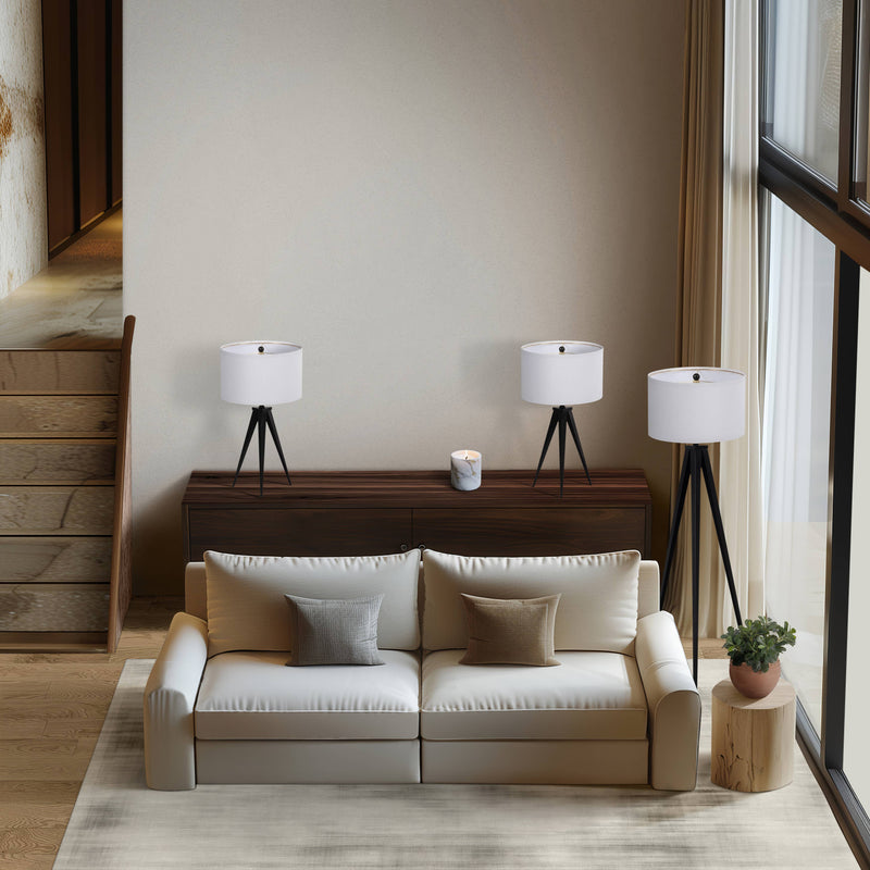 Sagebrook Home - Black Metal /Tripod Table Lamp