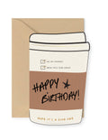 Ginger P. Designs - Birthday Coffee Cup die-cut Greeting Card