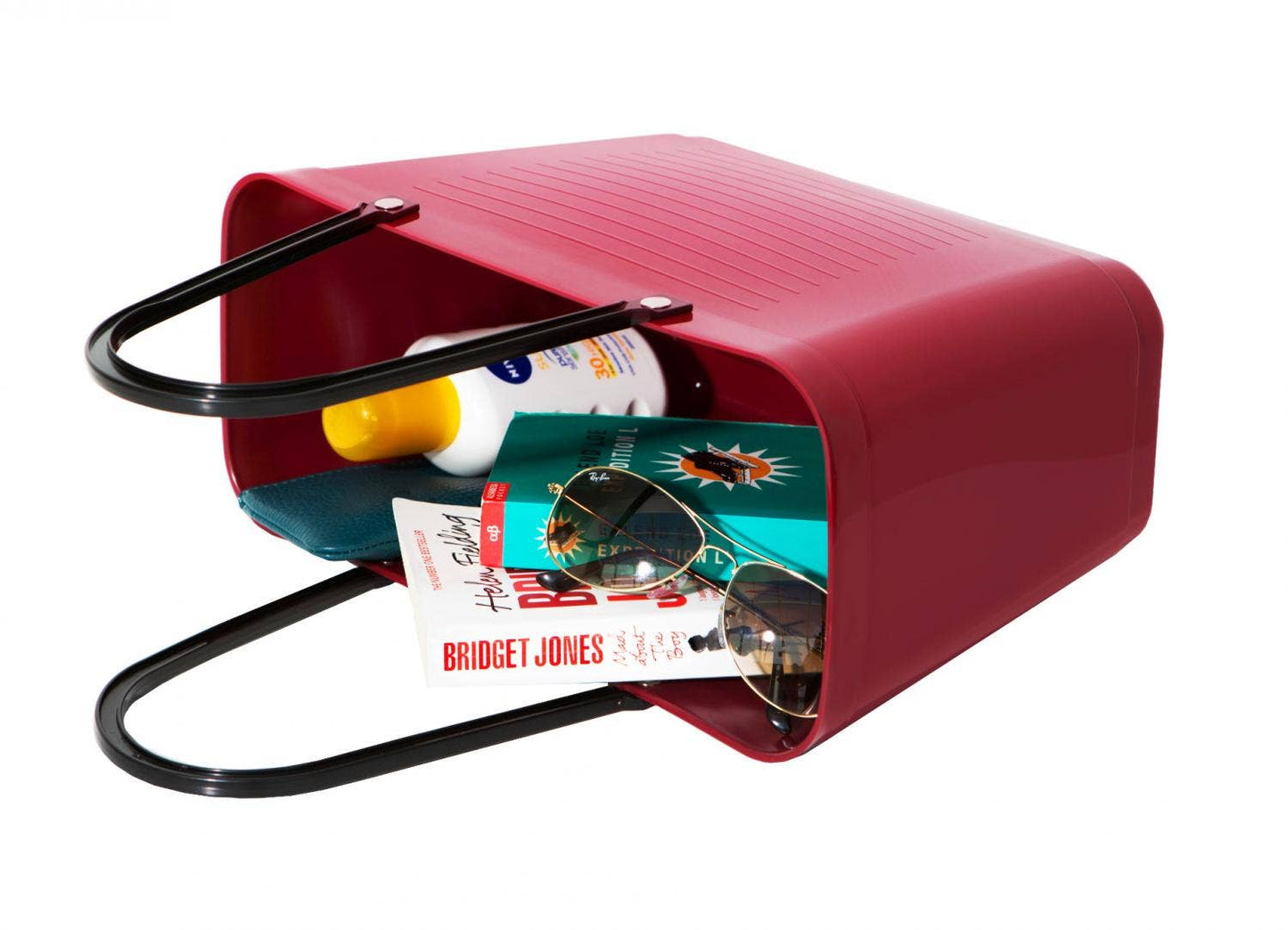 Hinza Bag, Green Plastic - Maroon