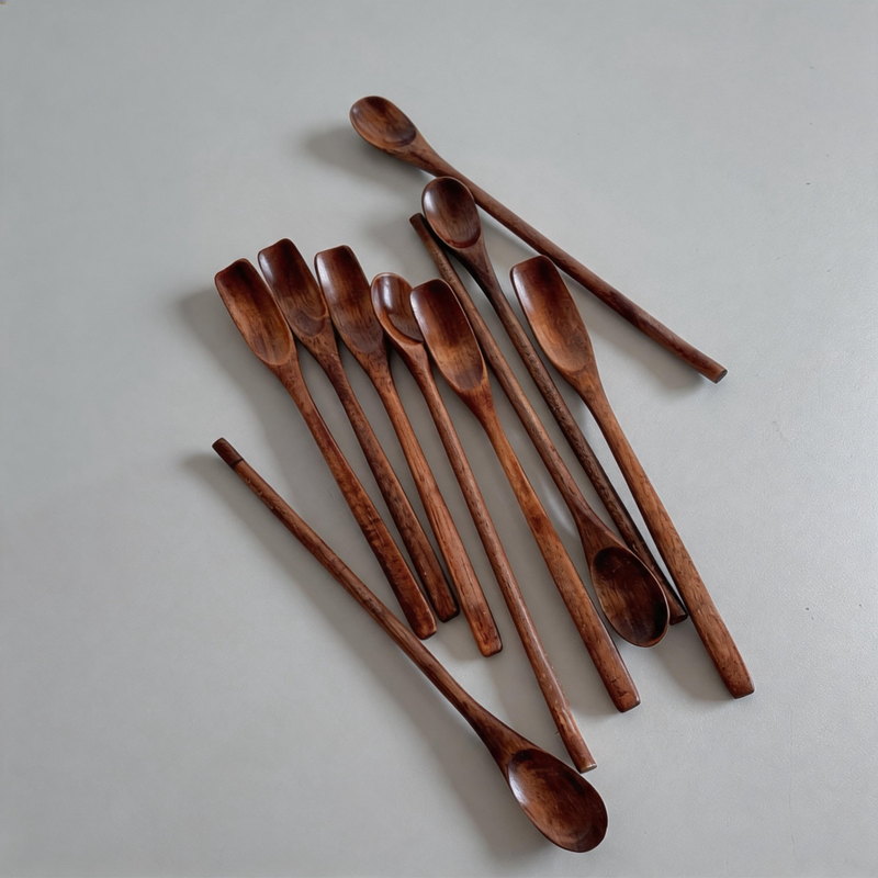 DAYLA - Wood Long-Handle Coffee Stirring Ring