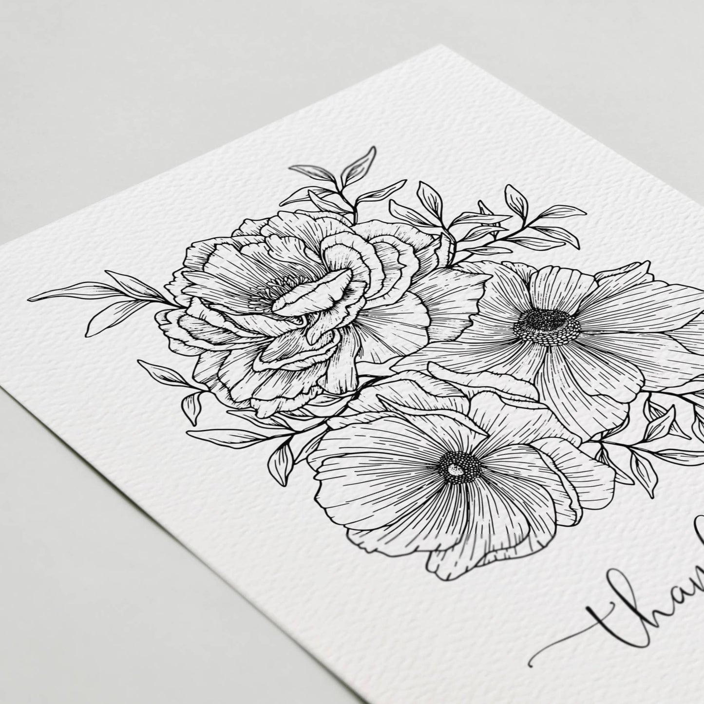 Elegant Plant Thank You Card, Botanical Card, Thanks