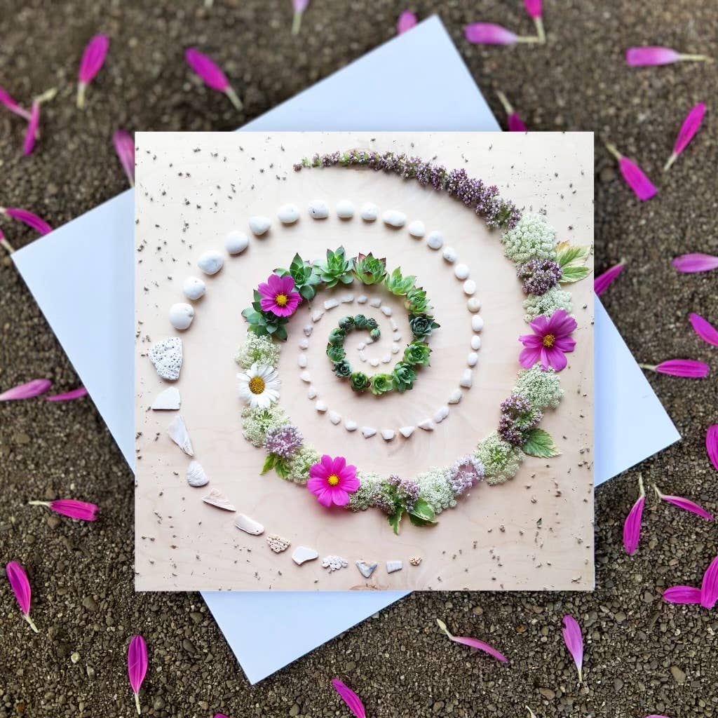 Sarah Smiles Creations - Succulent Spiral • Floral Greeting Card • Nature Art Photo