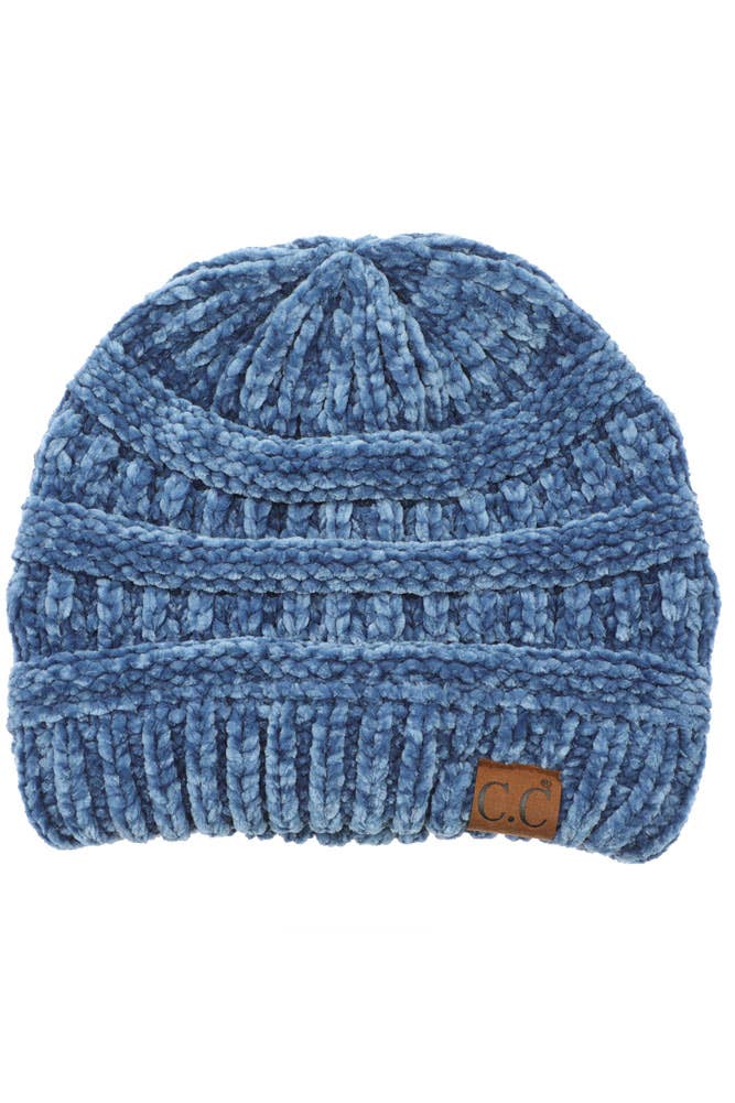Hana - C.C Ribbed Chenille Soft Beanie Winter Hat