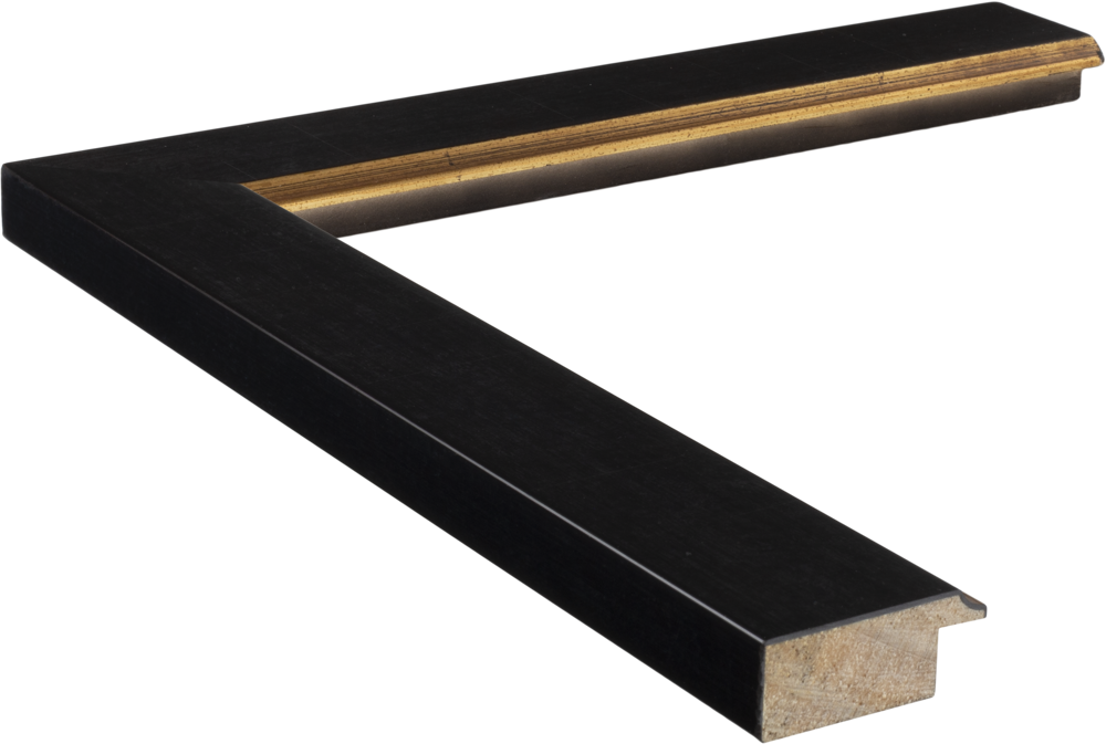 Beckman Gallery - Hudson II Black and Gold 1 1/2" Ready Made Picture Frame