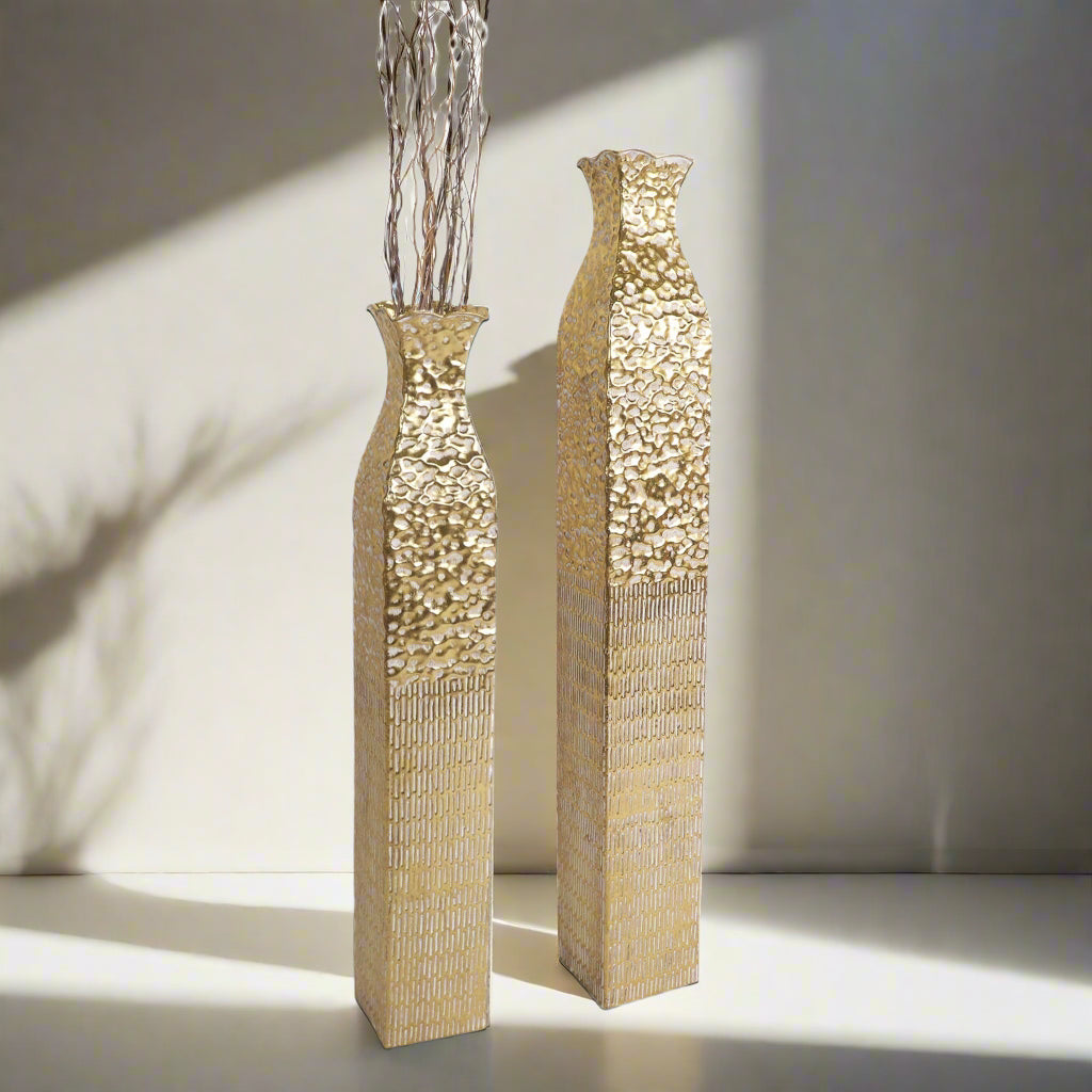 Gold Metal Decorative Floor Vases