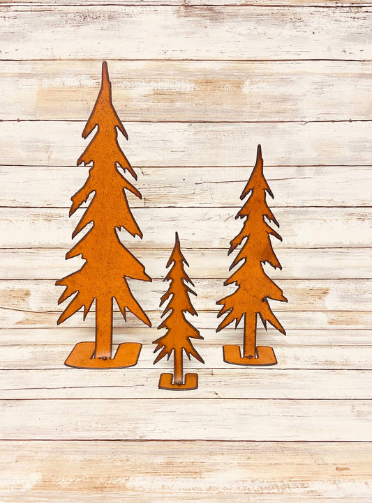 Pencil Trees Rusty Metal Art