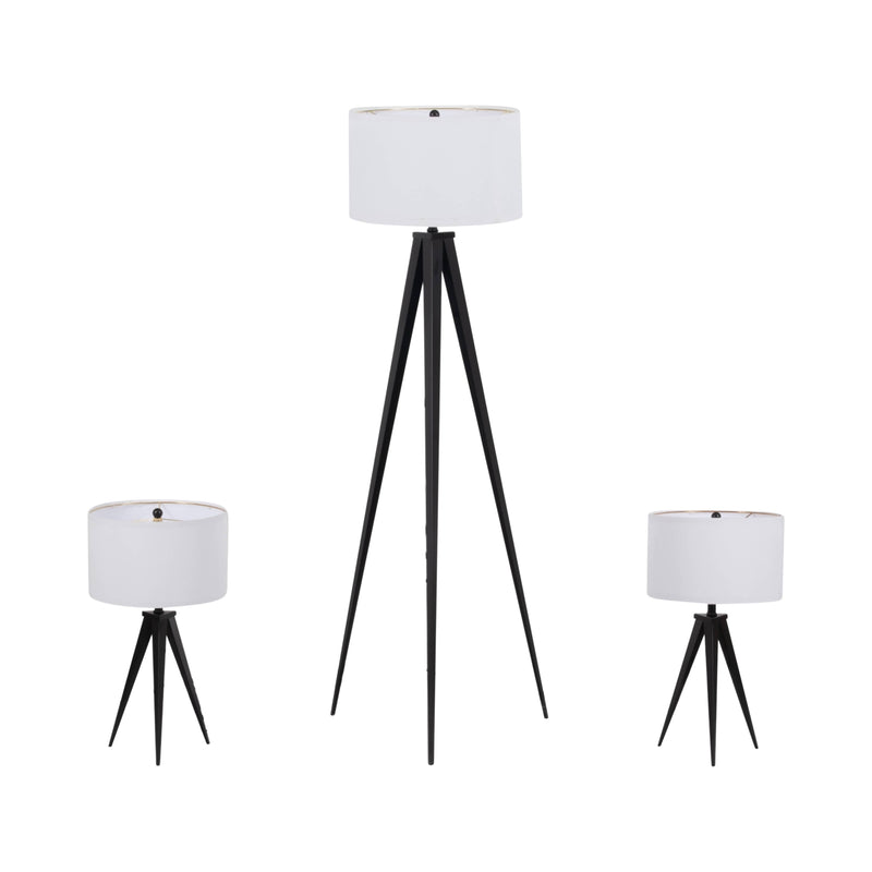 Sagebrook Home - Black Metal /Tripod Table Lamp