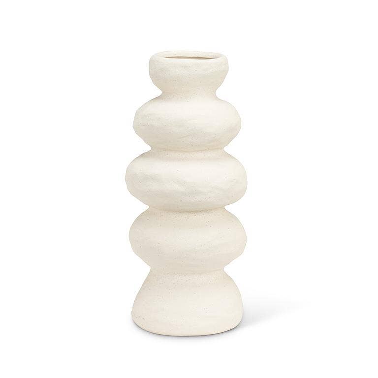 Abbott - Stacked Pebble Vase -Sand -12"H