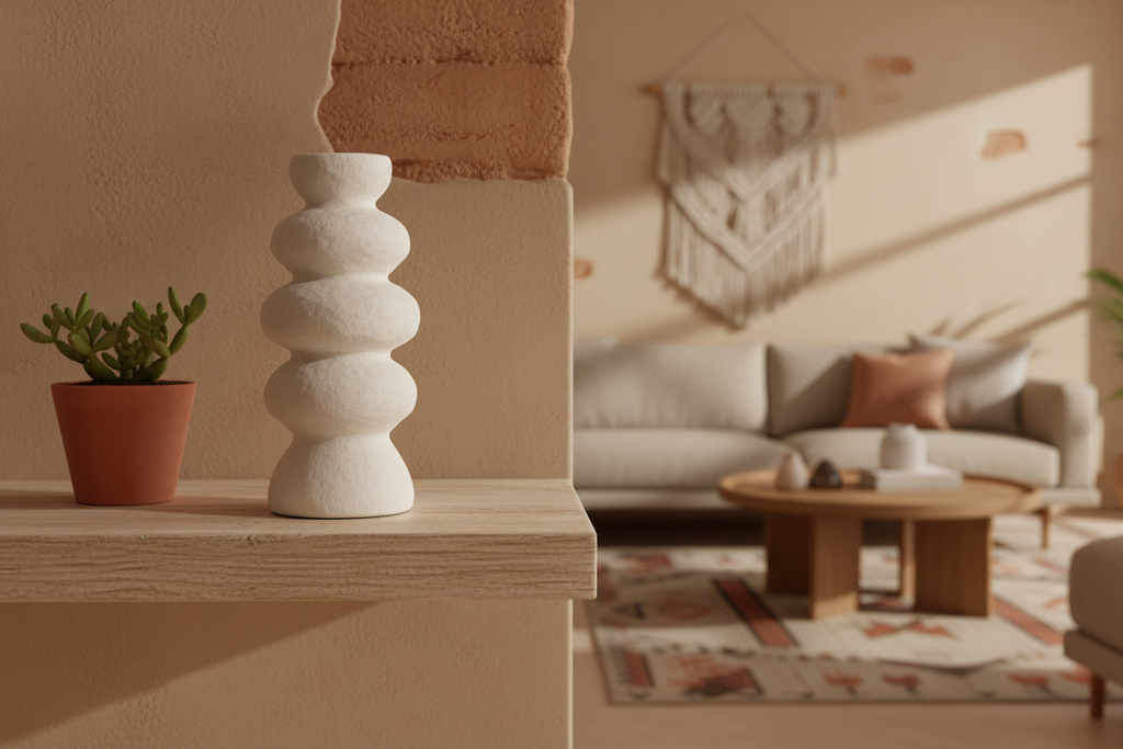 Abbott - Stacked Pebble Vase -Sand -12"H