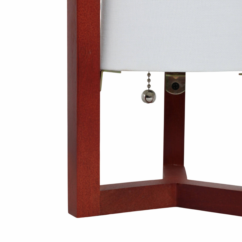 Sagebrook Home - Red Wood Cylinder Tripod Lamp