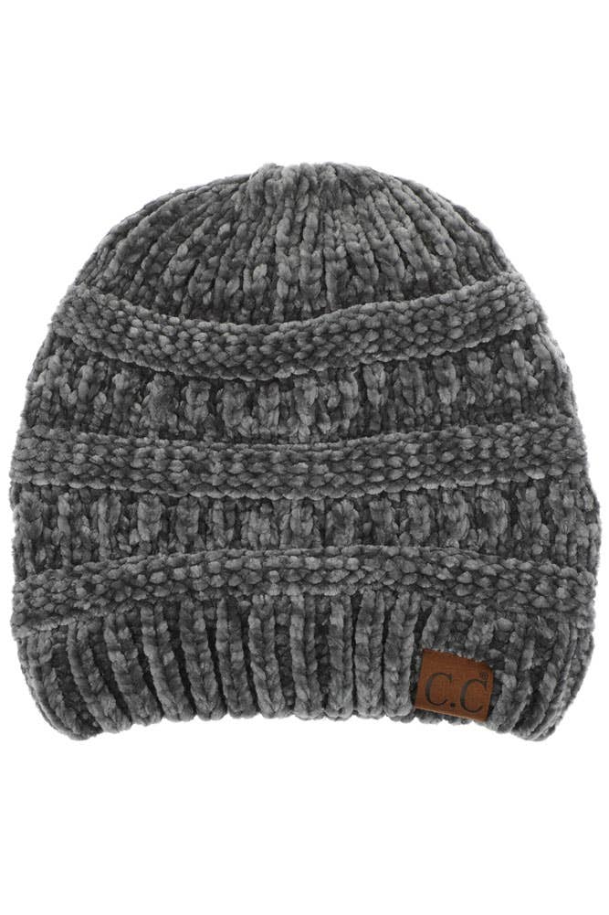 Hana - C.C Ribbed Chenille Soft Beanie Winter Hat