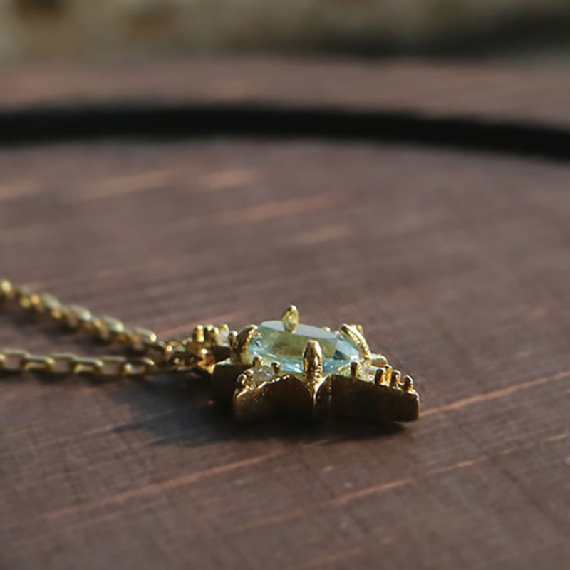 Perimade & Co. LLC - Blue CZ Starburst North Star Necklace in 925 Sterling Silver
