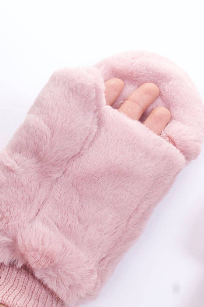 Faux Fur Mittens with Shepherd Lining