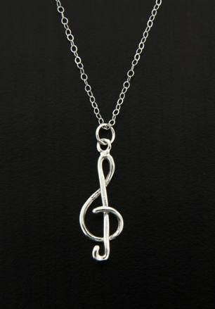 Sosie Designs - G Clef Music Note Necklace- 925 Silver