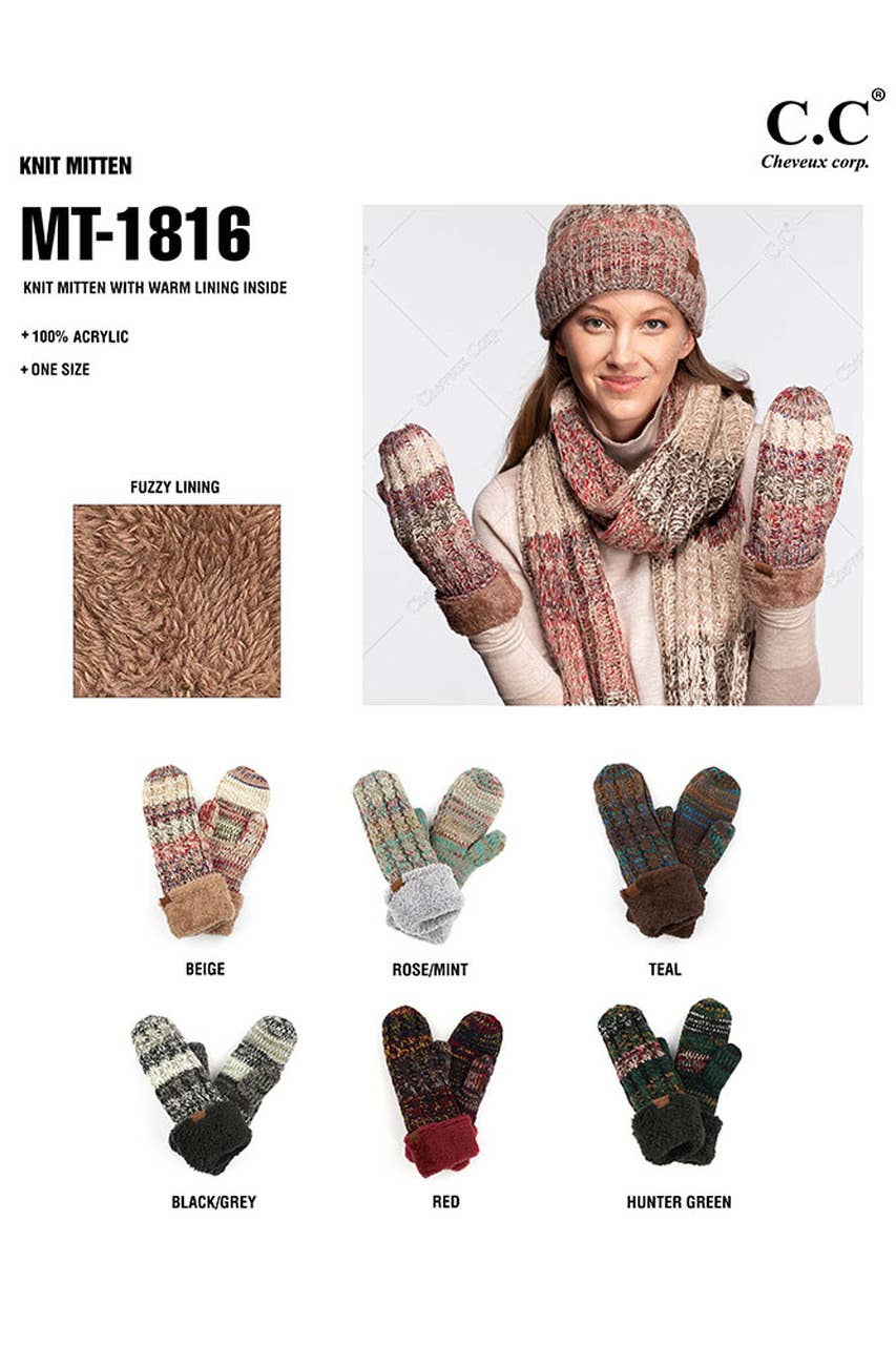 Hana - C.C Mitten Glove with Warm Lining Inside