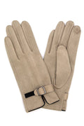 Faux Suede Band Smart Touch Winter Gloves