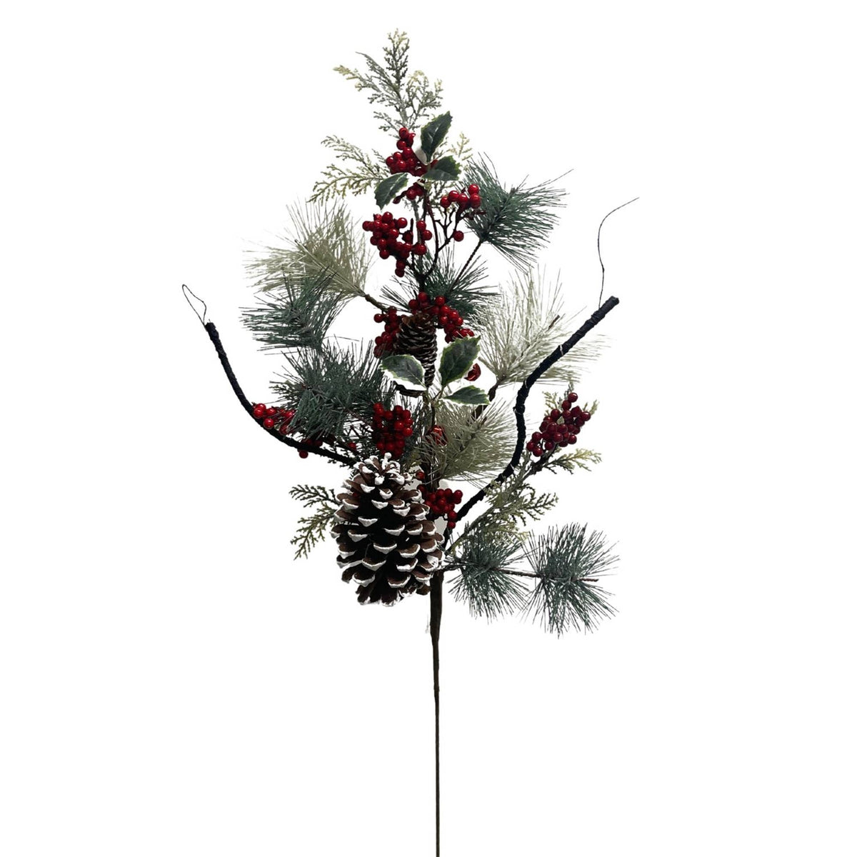 Aspen Christmas Pine  Pinecone Berry Bell Spray