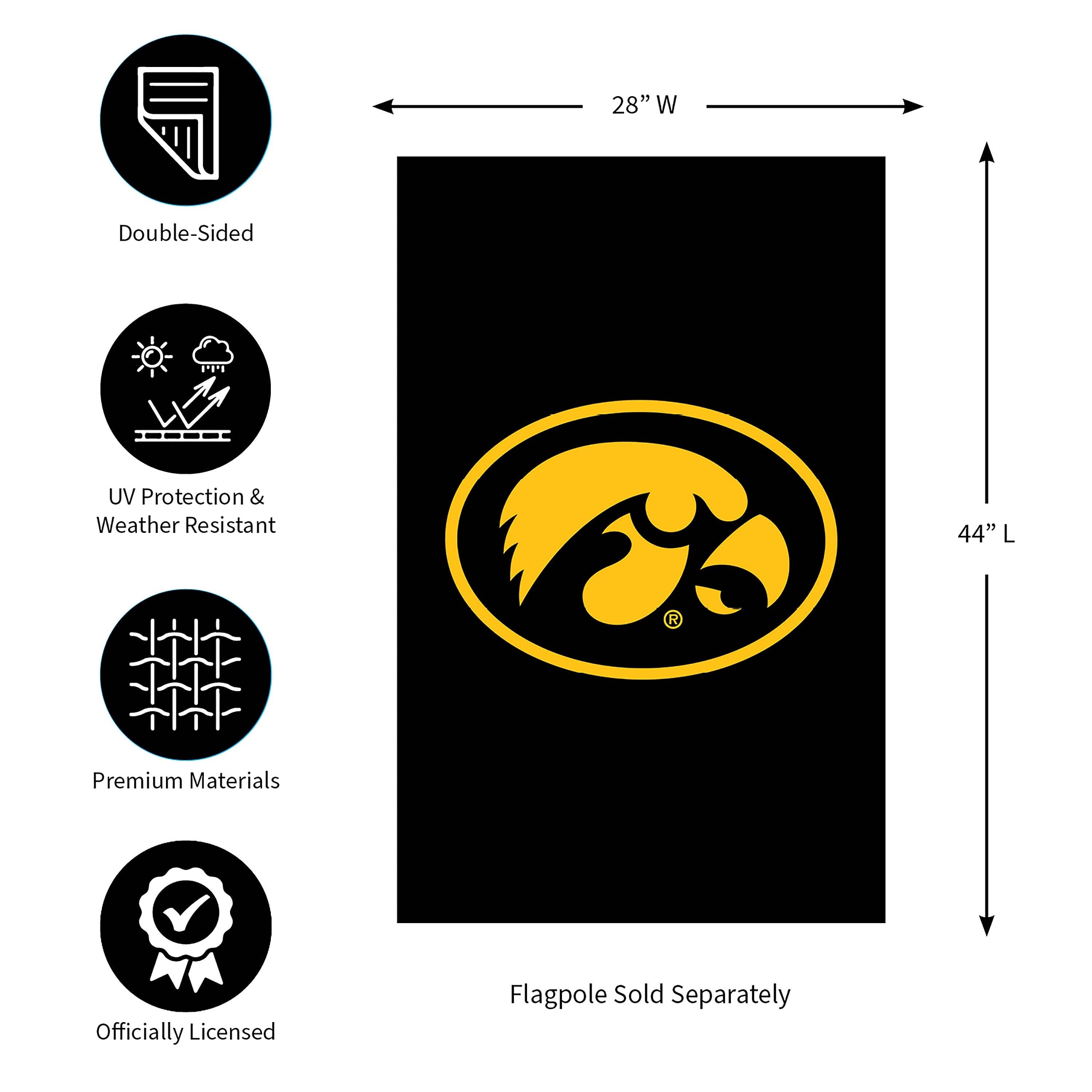 Applique Flag, Reg, University of Iowa