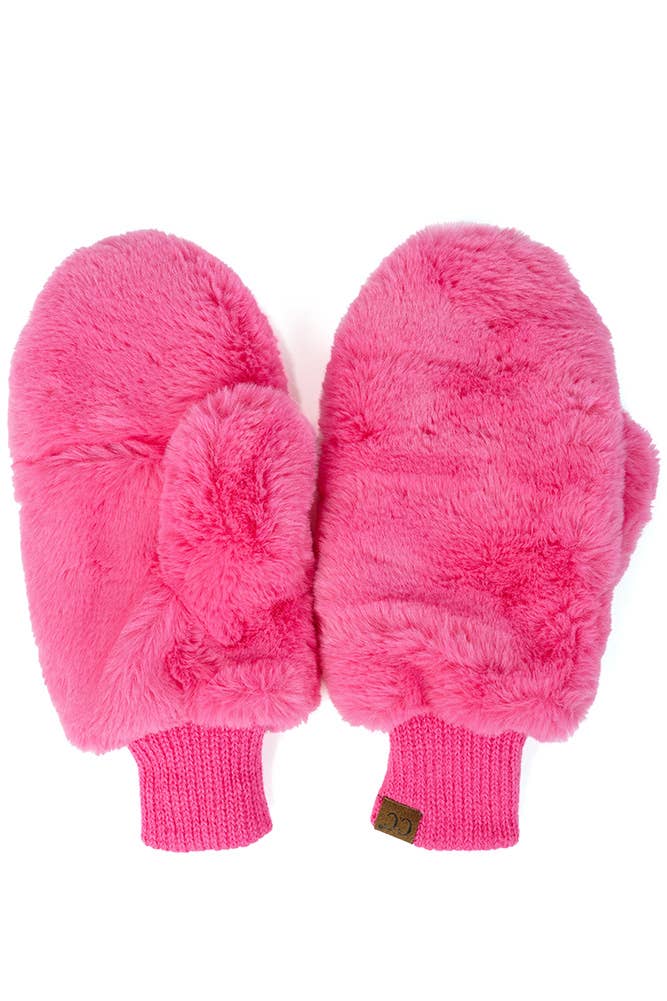 Faux Fur Mittens with Shepherd Lining