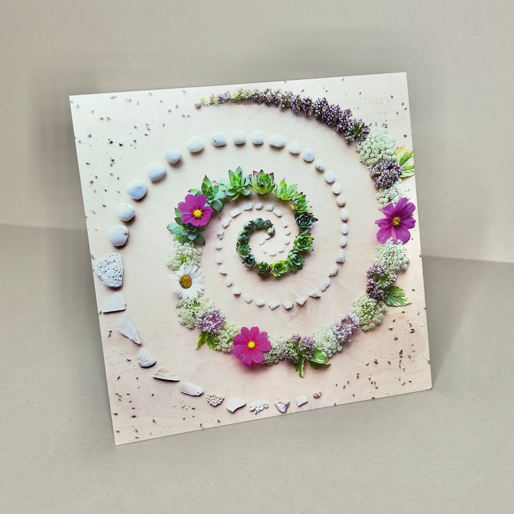 Sarah Smiles Creations - Succulent Spiral • Floral Greeting Card • Nature Art Photo