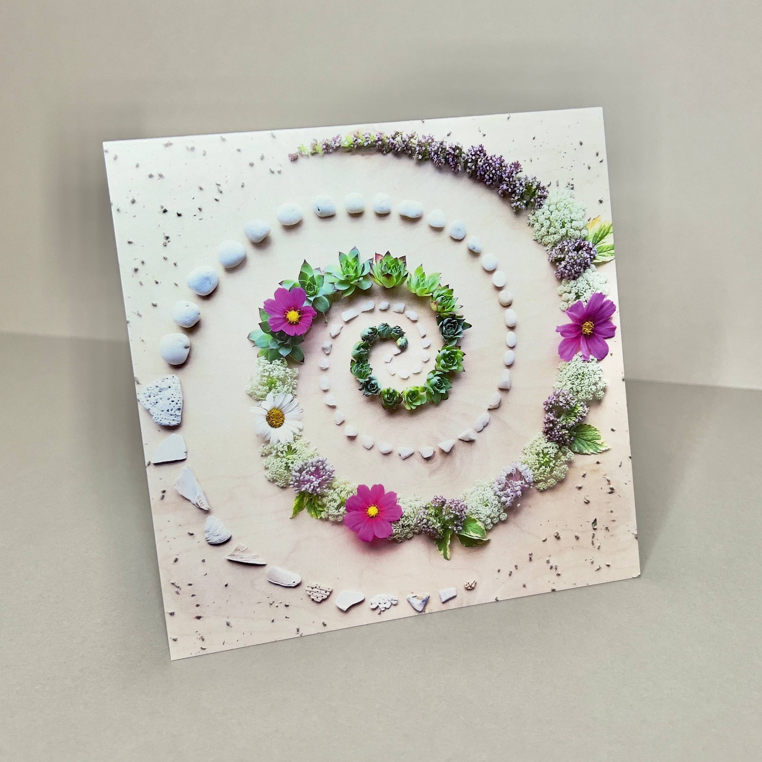 Sarah Smiles Creations - Succulent Spiral • Floral Greeting Card • Nature Art Photo