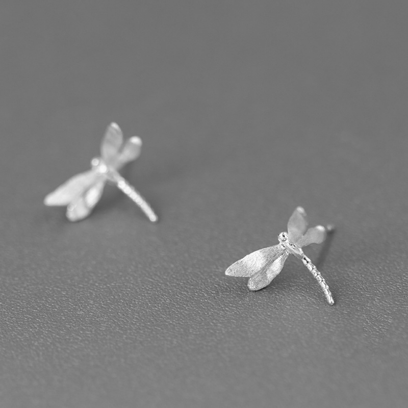 Perimade & Co. LLC - Vintage Style Dragonfly Stud Earrings in 925 Sterling Silver