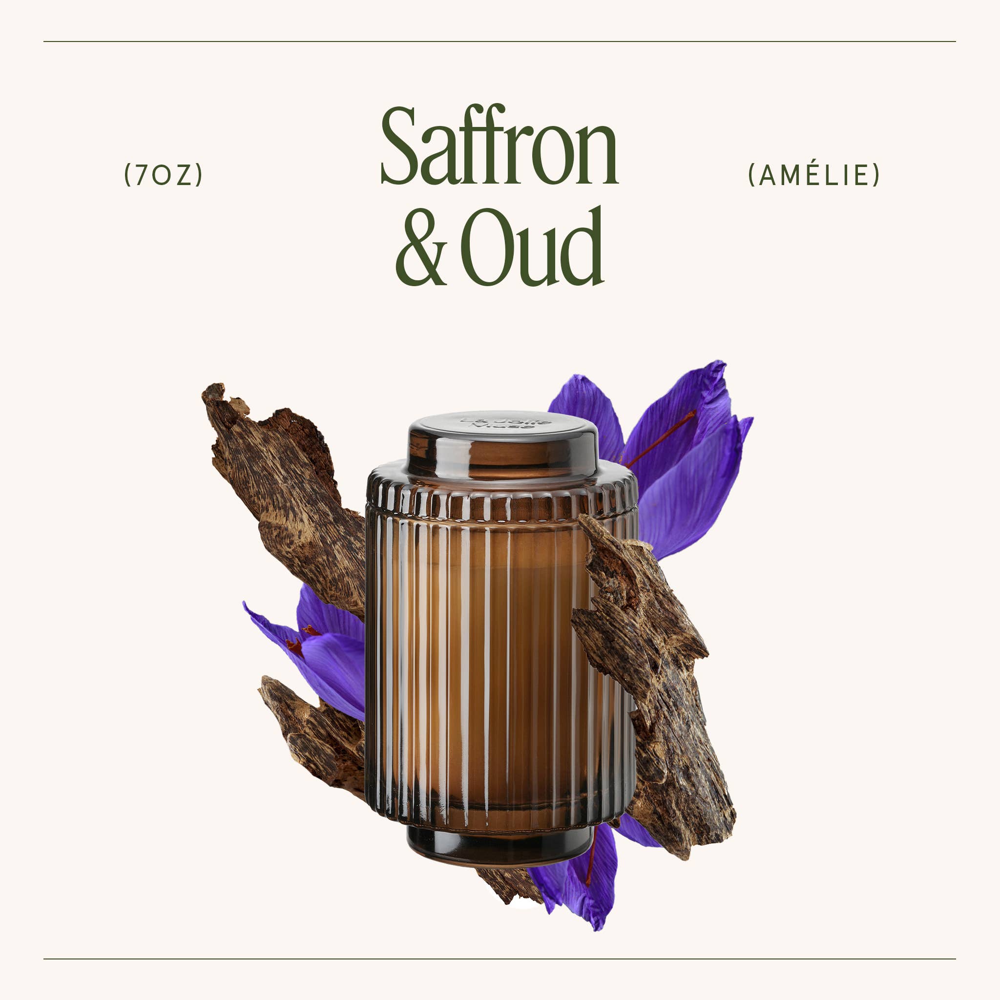 La Jolie Muse - Saffron & Oud Scented Candle- 7oz