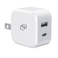 Dual Port Wall Charger with USB-C & USB-A White Retail Pack