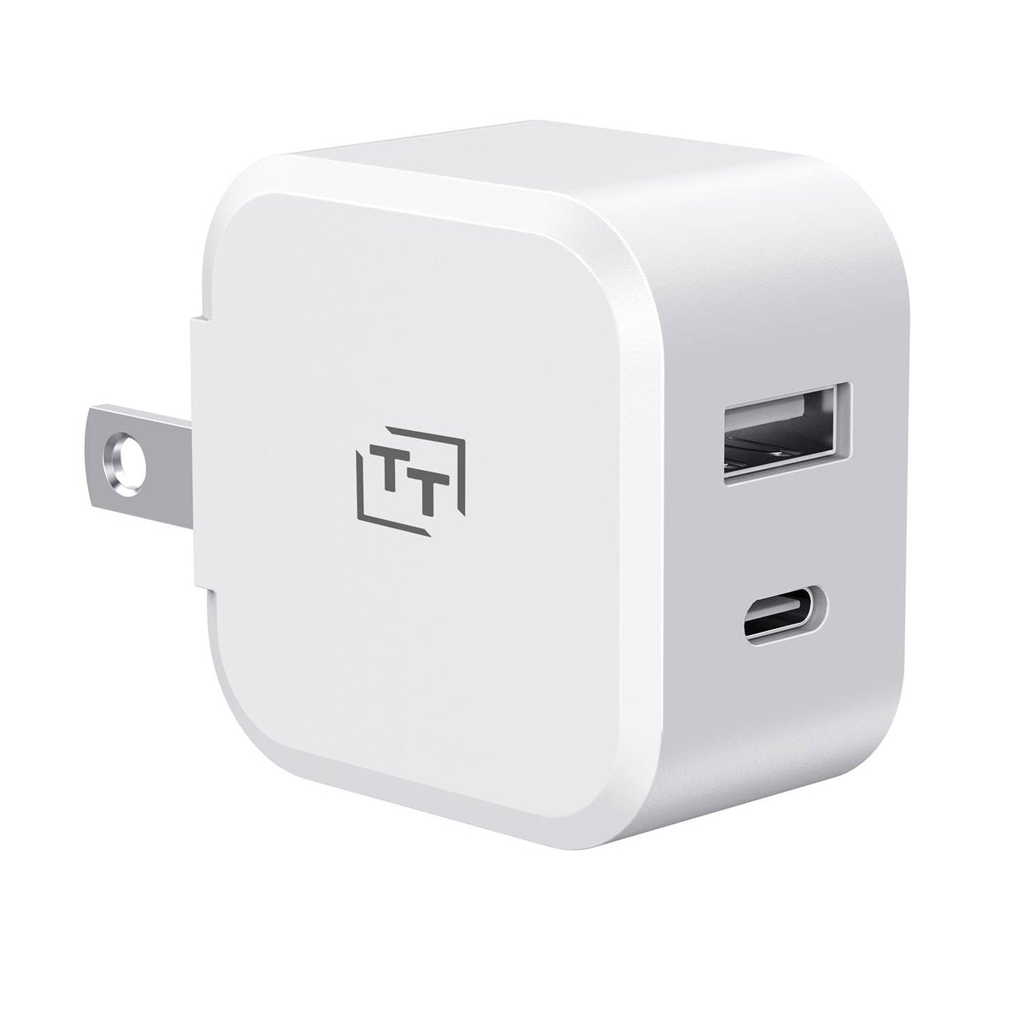 Dual Port Wall Charger with USB-C & USB-A White Retail Pack