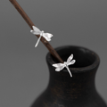 Perimade & Co. LLC - Vintage Style Dragonfly Stud Earrings in 925 Sterling Silver
